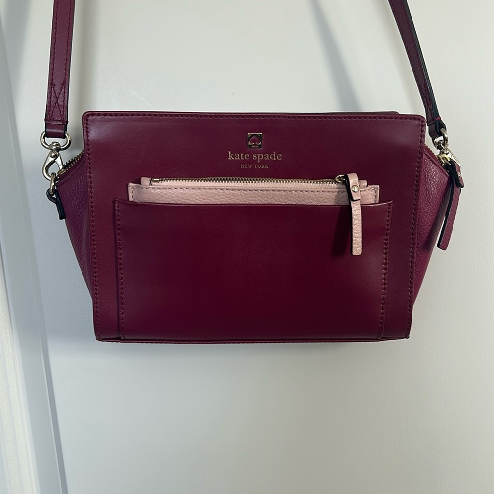 Raspberry Color Kate Spade Cross Body Bag lightly used